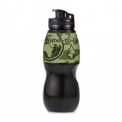WTG 75CL Bottle In Black With All Terrain Camouflage Sleeve